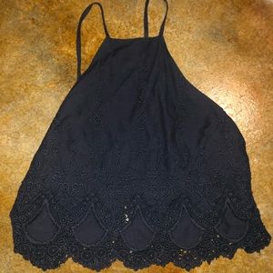 Kendall & Kylie Black High Neck Top